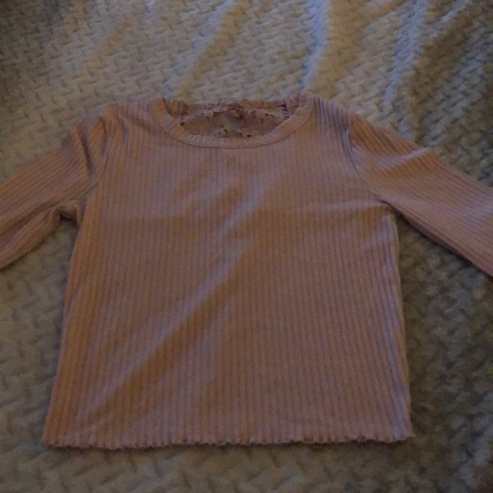 Blush pink longsleeve shirt laced back
